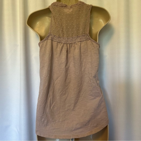 Anthropologie Meadow Rue XS Jenson Sleeveless Button Embroidered Dusty Mauve Top - Picture 7 of 9